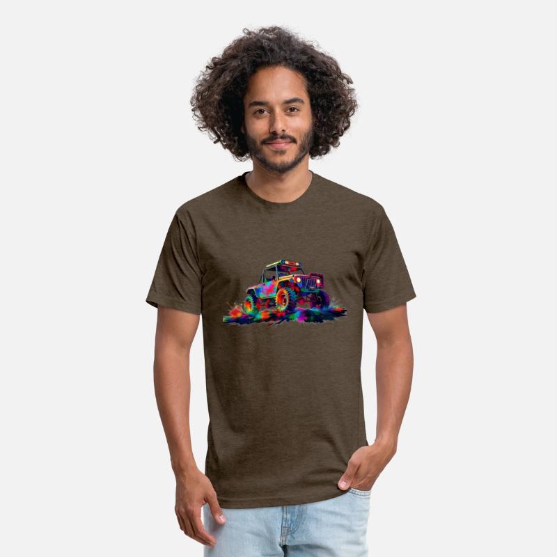 Offroad car in action with splash color