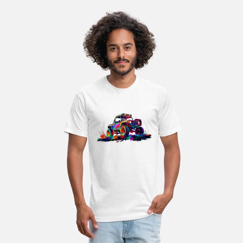 Offroad car in action with splash color