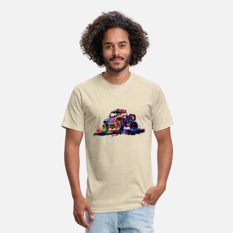 Offroad car in action with splash color