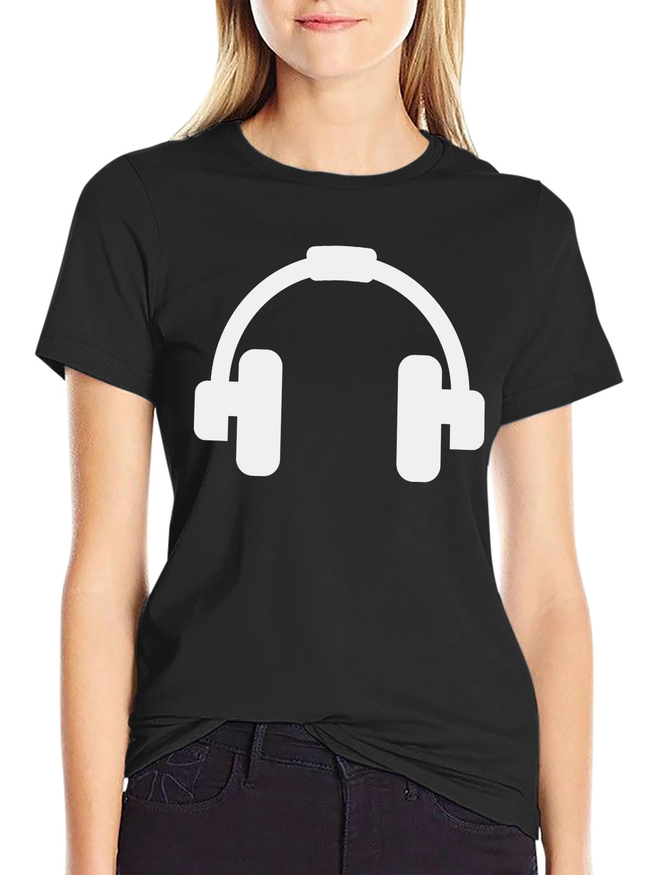 Headphone Graphic Black T-Shirt