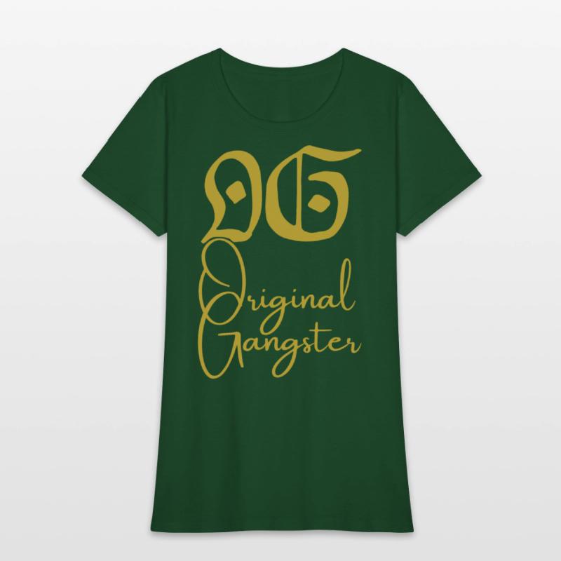 O.G. Original Gangster (Gold gothic & cursive font