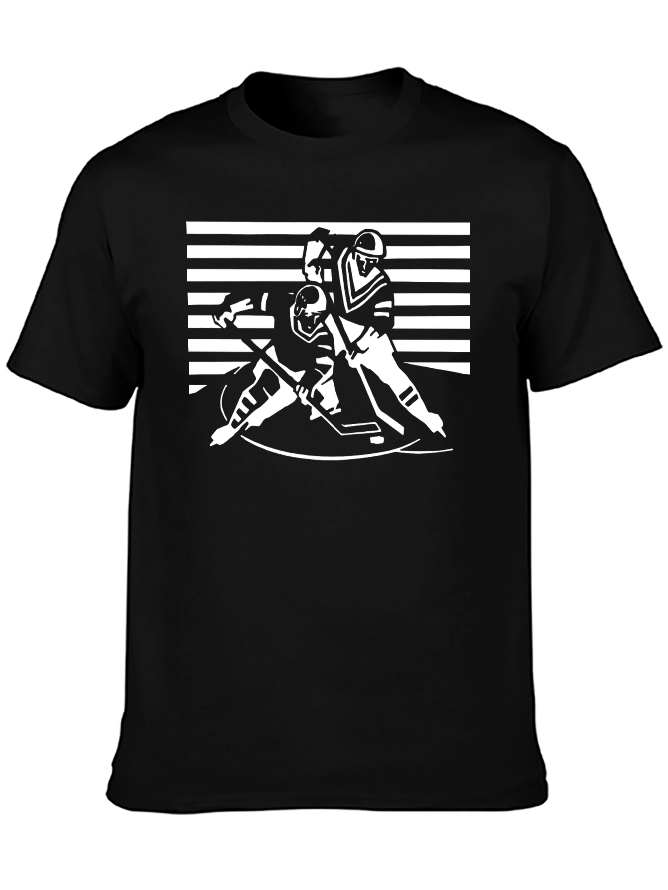 Hockey Players Graphic T-Shirt - Black