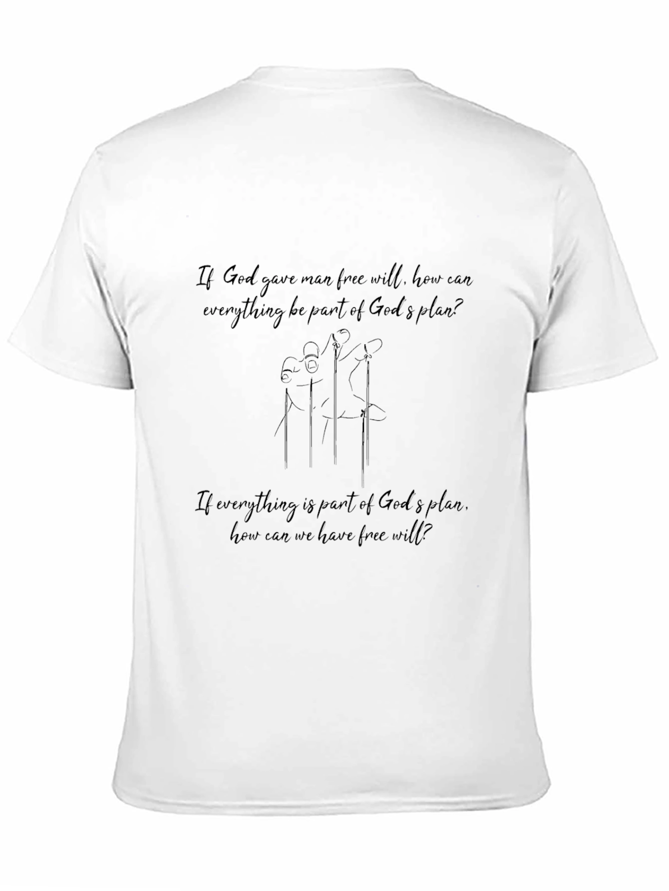 Free Will Black T-Shirt - Gods Plan Graphic Tee