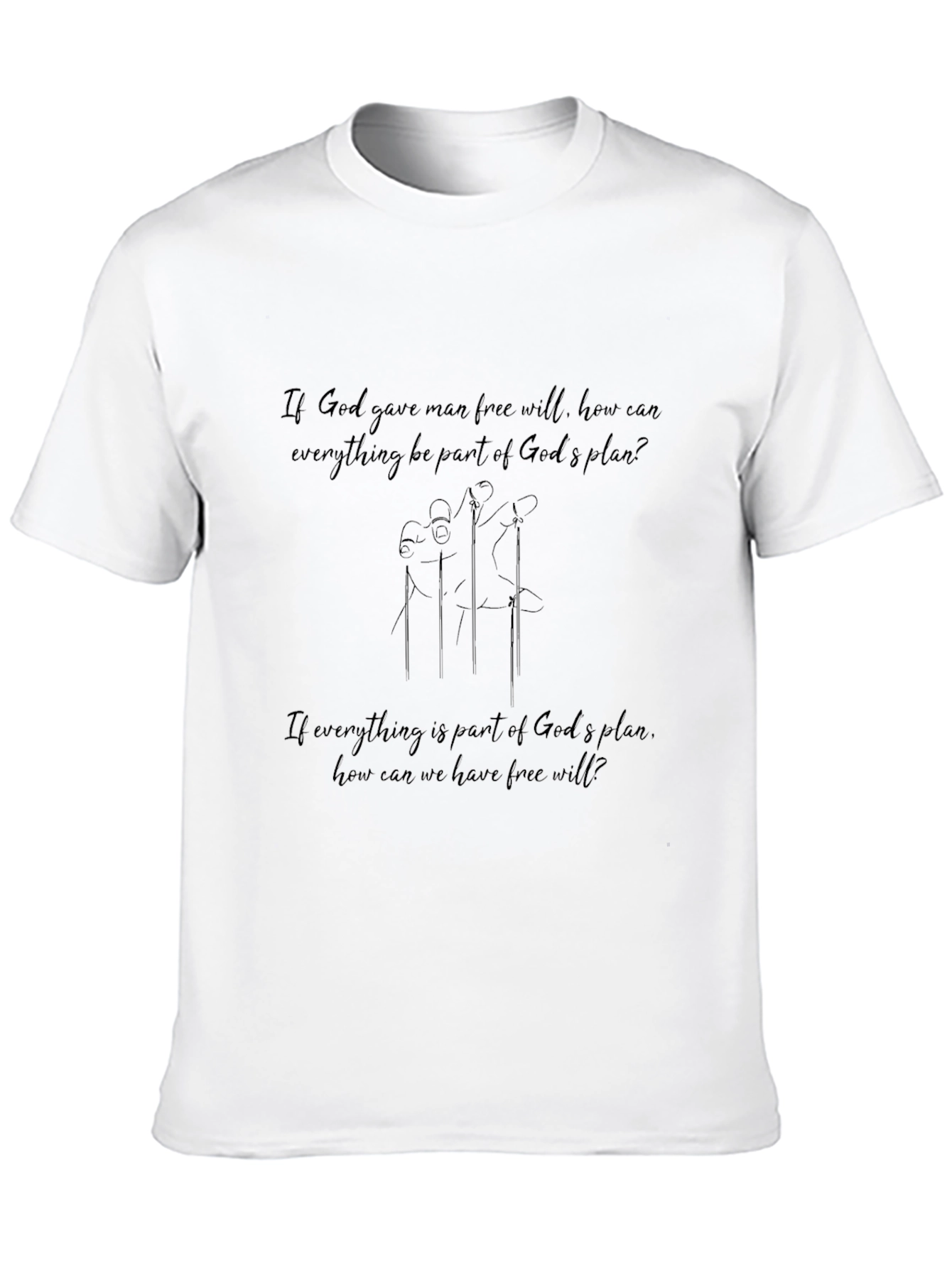 Free Will Black T-Shirt - Gods Plan Graphic Tee