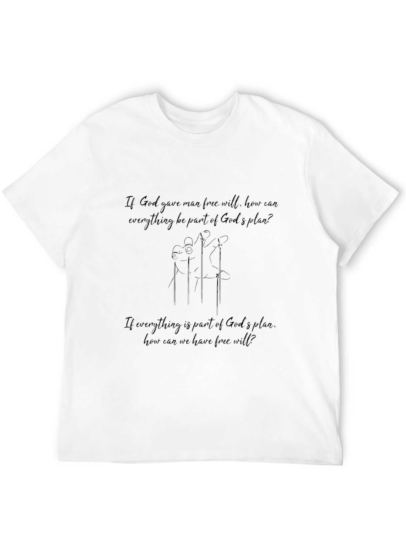 Free Will Black T-Shirt - Gods Plan Graphic Tee