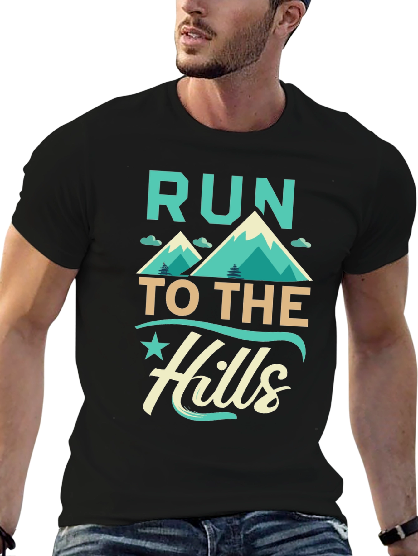 Run to the Hills Graphic Tee - Adventure Awaits!