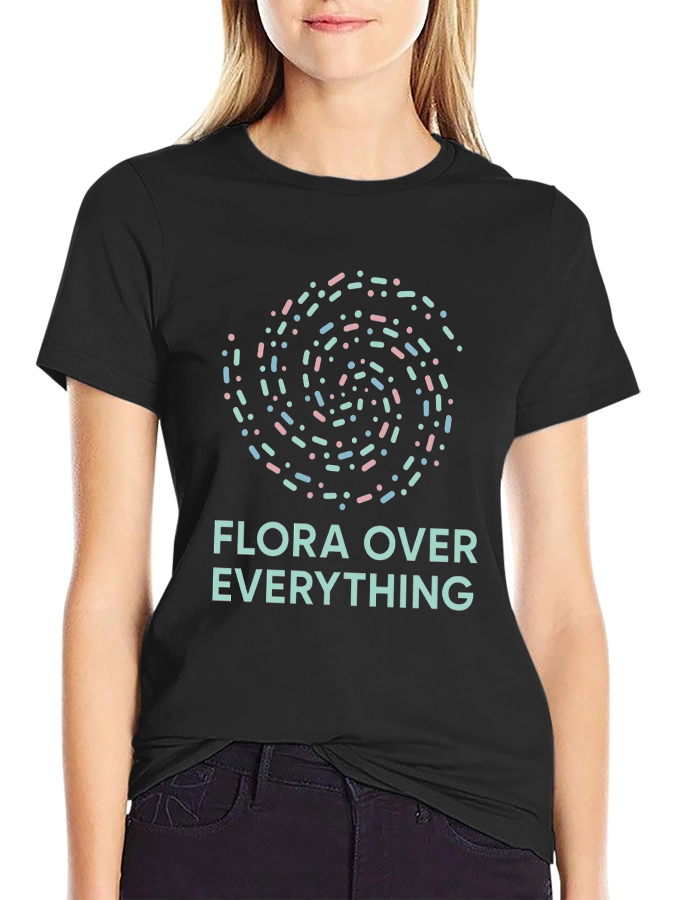 Flora Over Everything Black Graphic Tee
