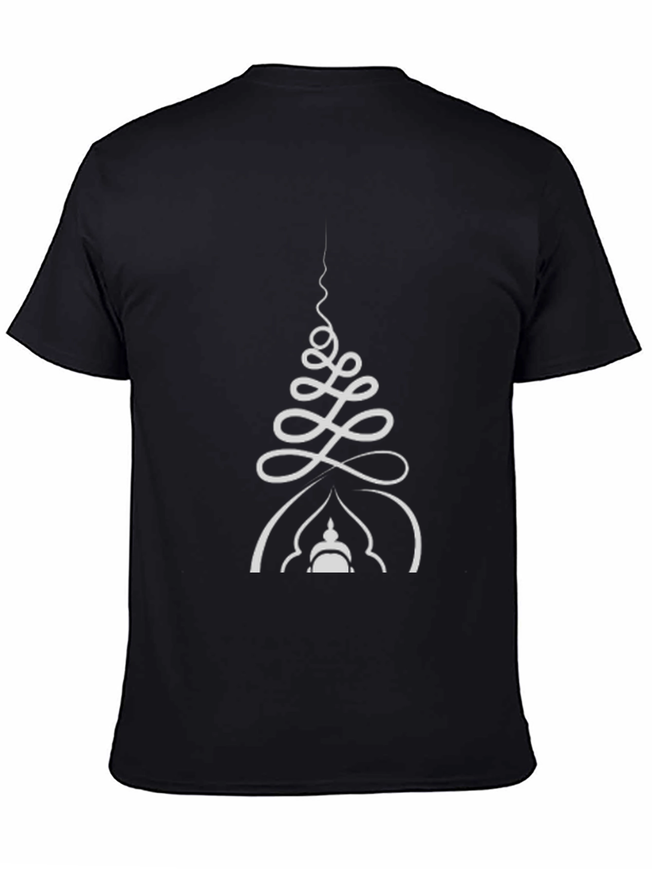 Unisex Black T-Shirt with White Spiritual Design