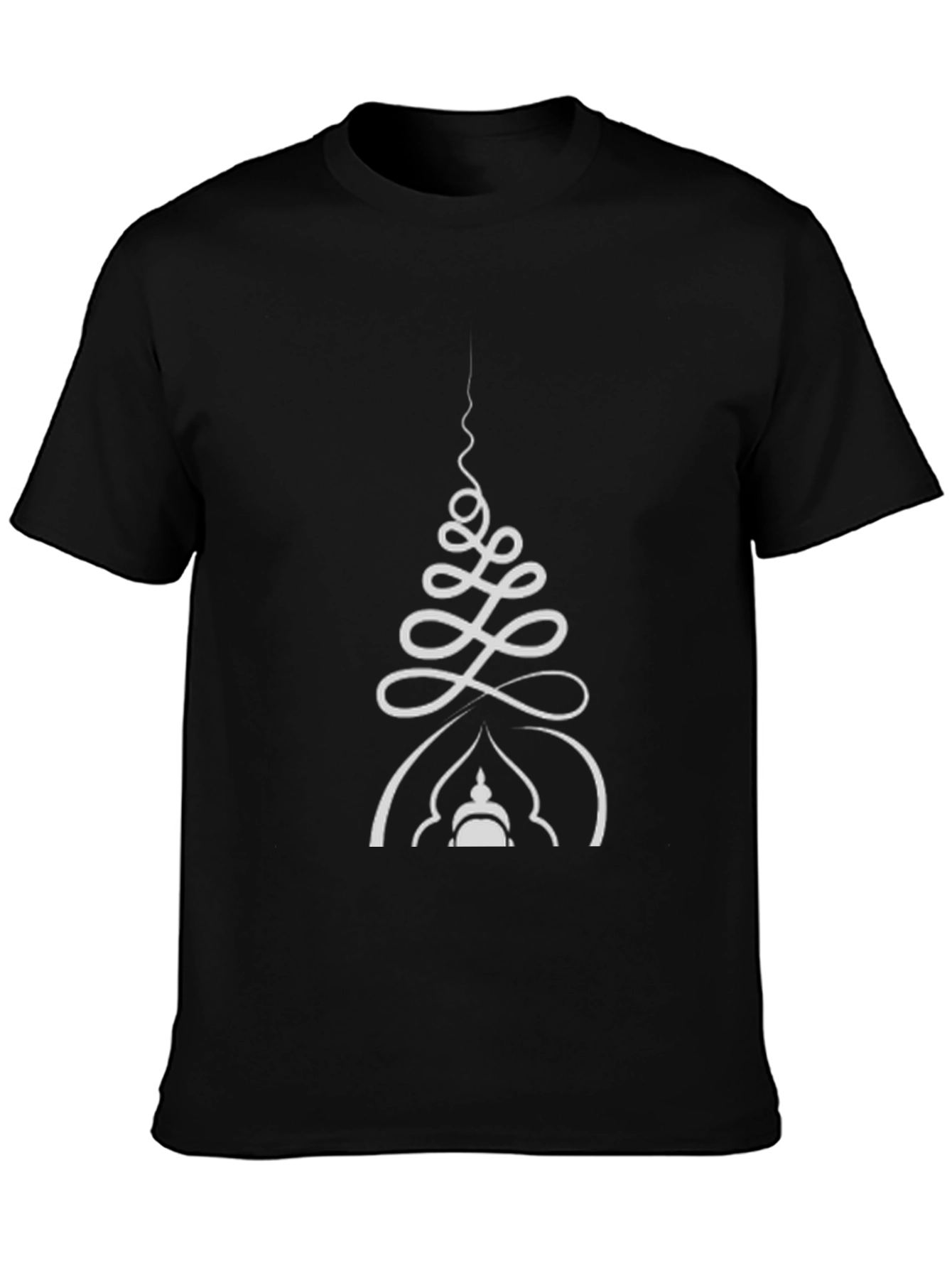 Unisex Black T-Shirt with White Spiritual Design