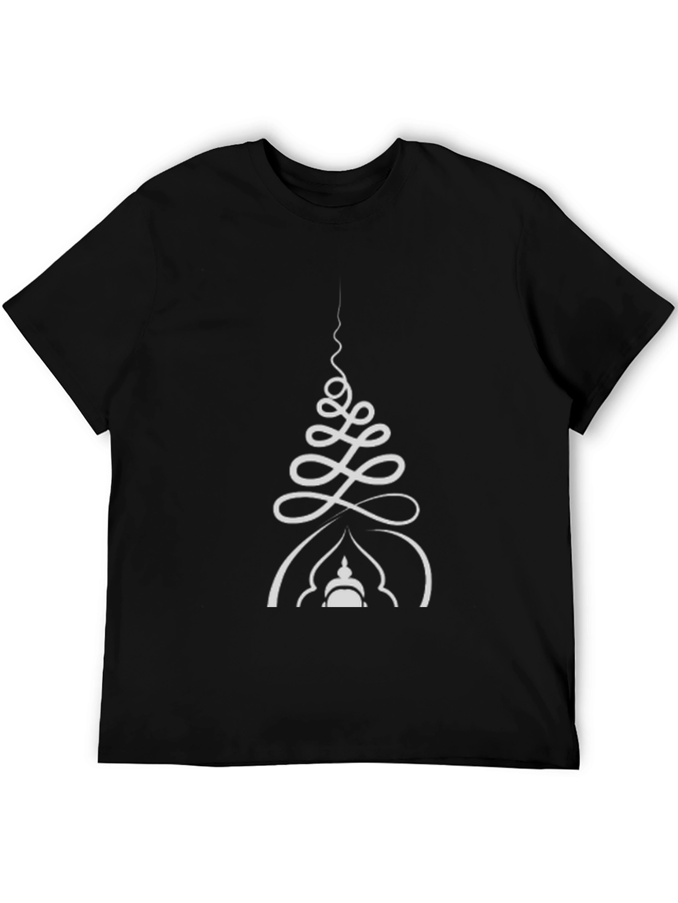 Unisex Black T-Shirt with White Spiritual Design