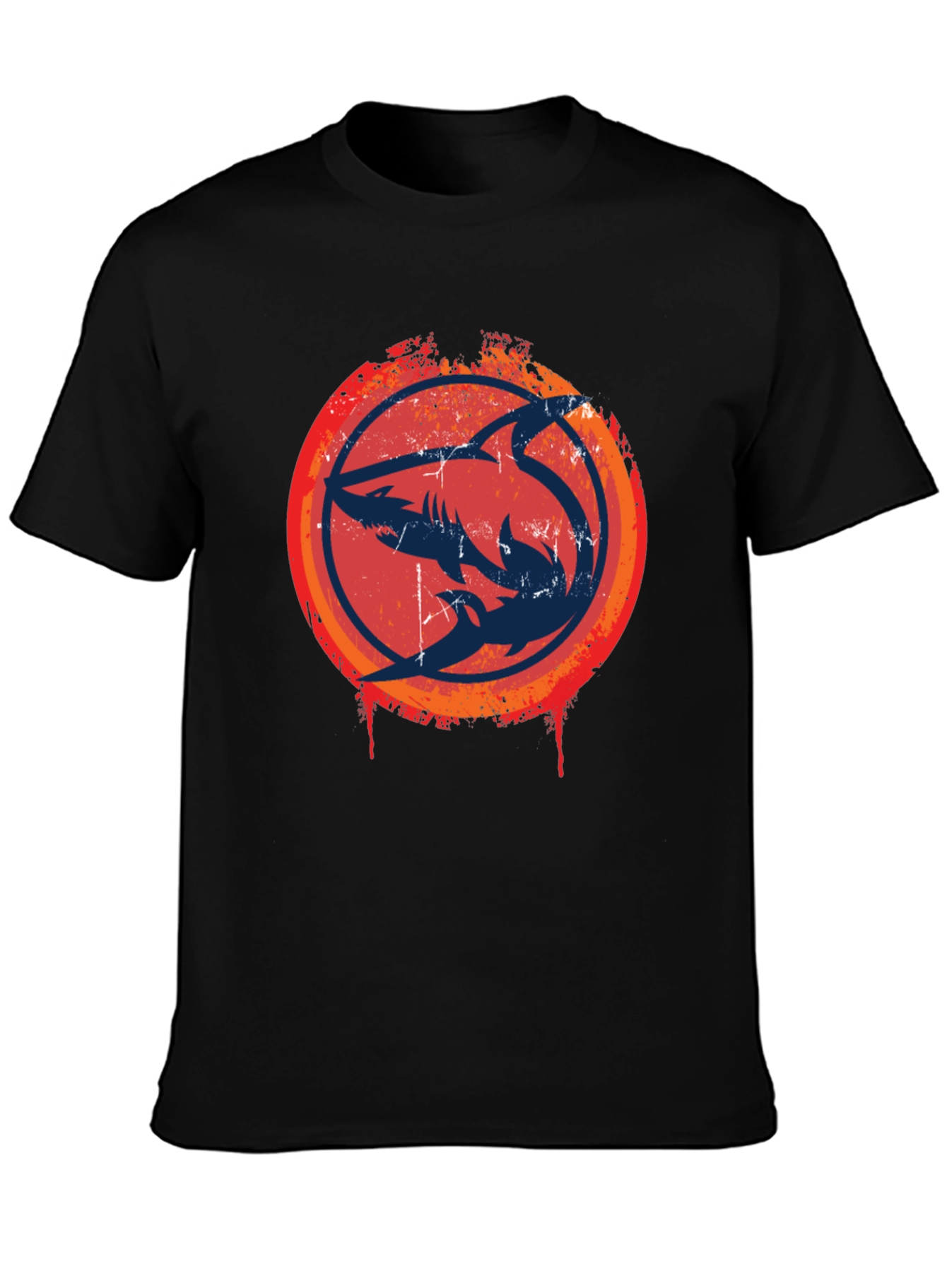 Shark Circle Graphic Tee - Cool Design