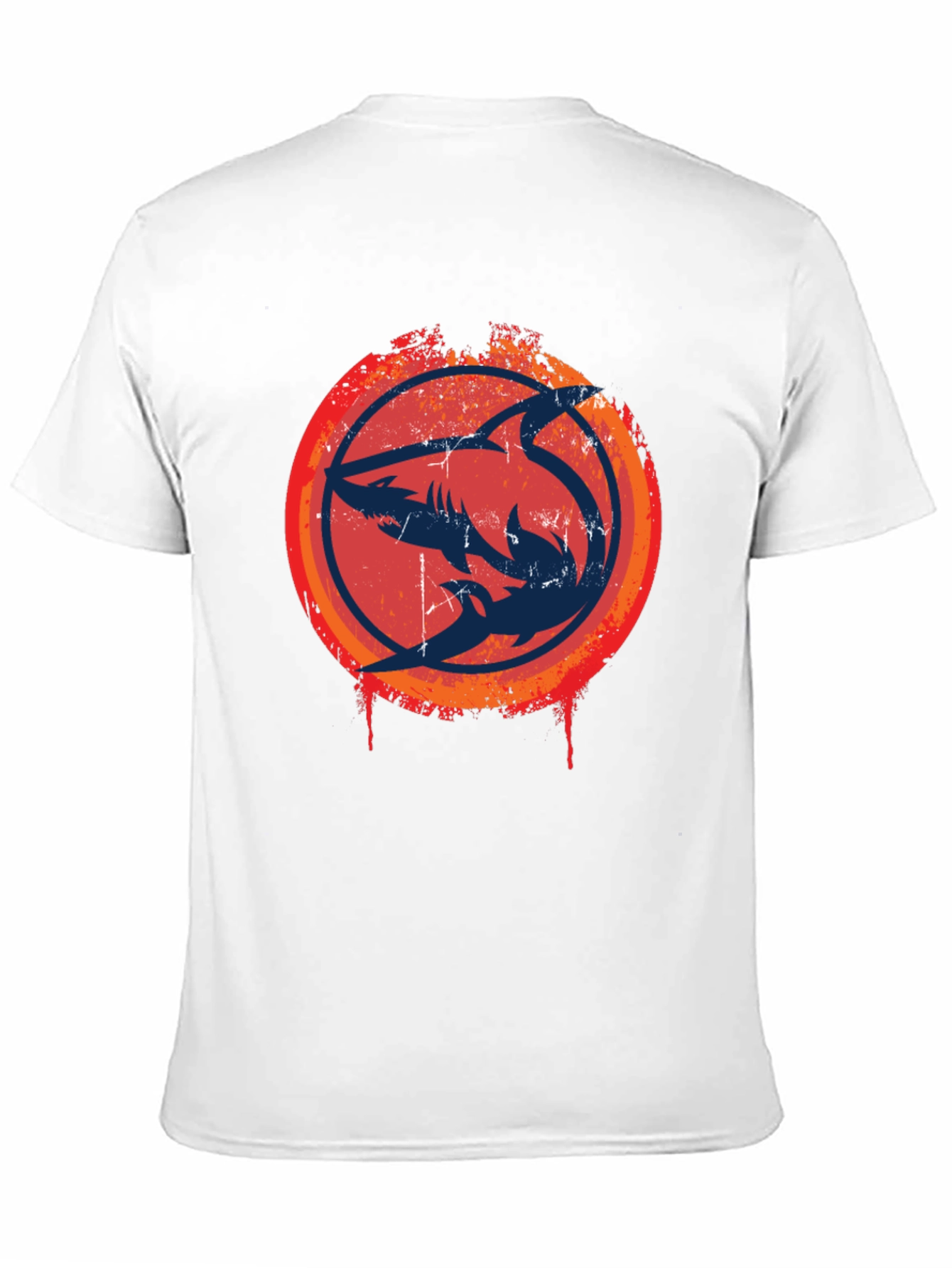 Shark Circle Graphic Tee - Cool Design