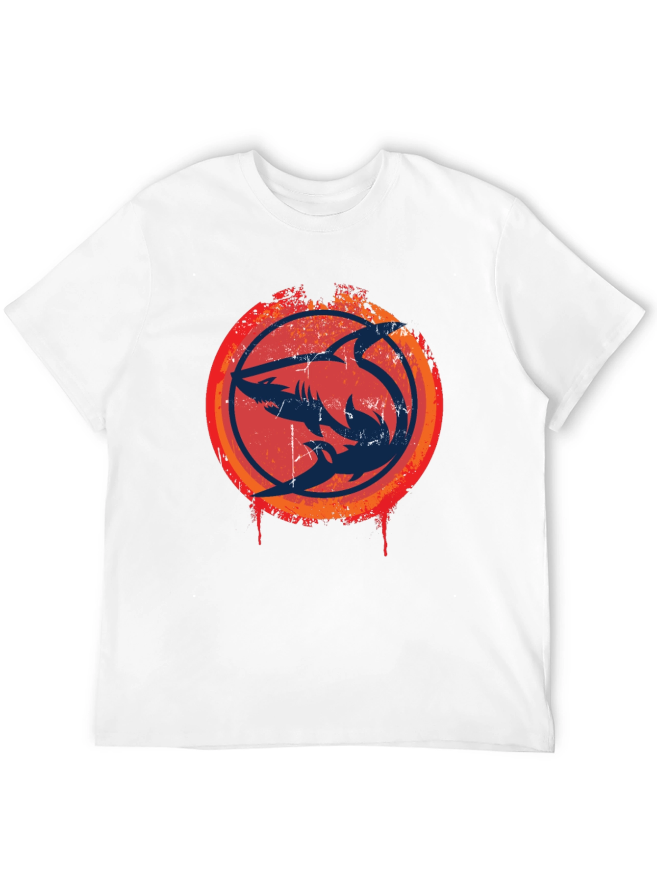 Shark Circle Graphic Tee - Cool Design