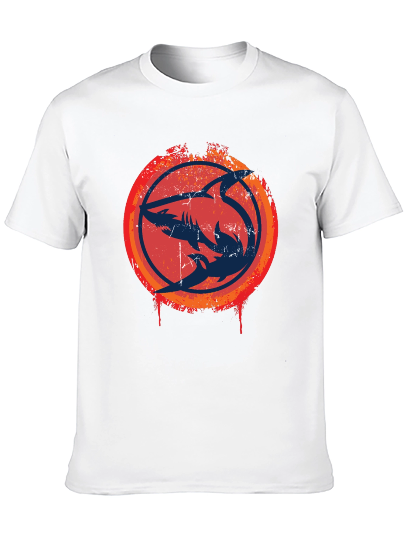 Shark Circle Graphic Tee - Cool Design