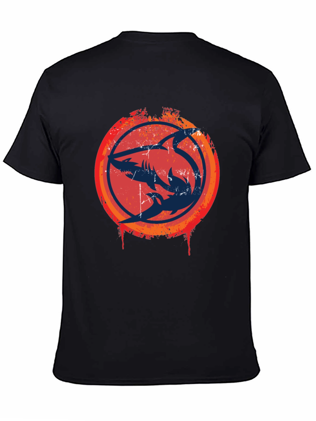 Shark Circle Graphic Tee - Cool Design