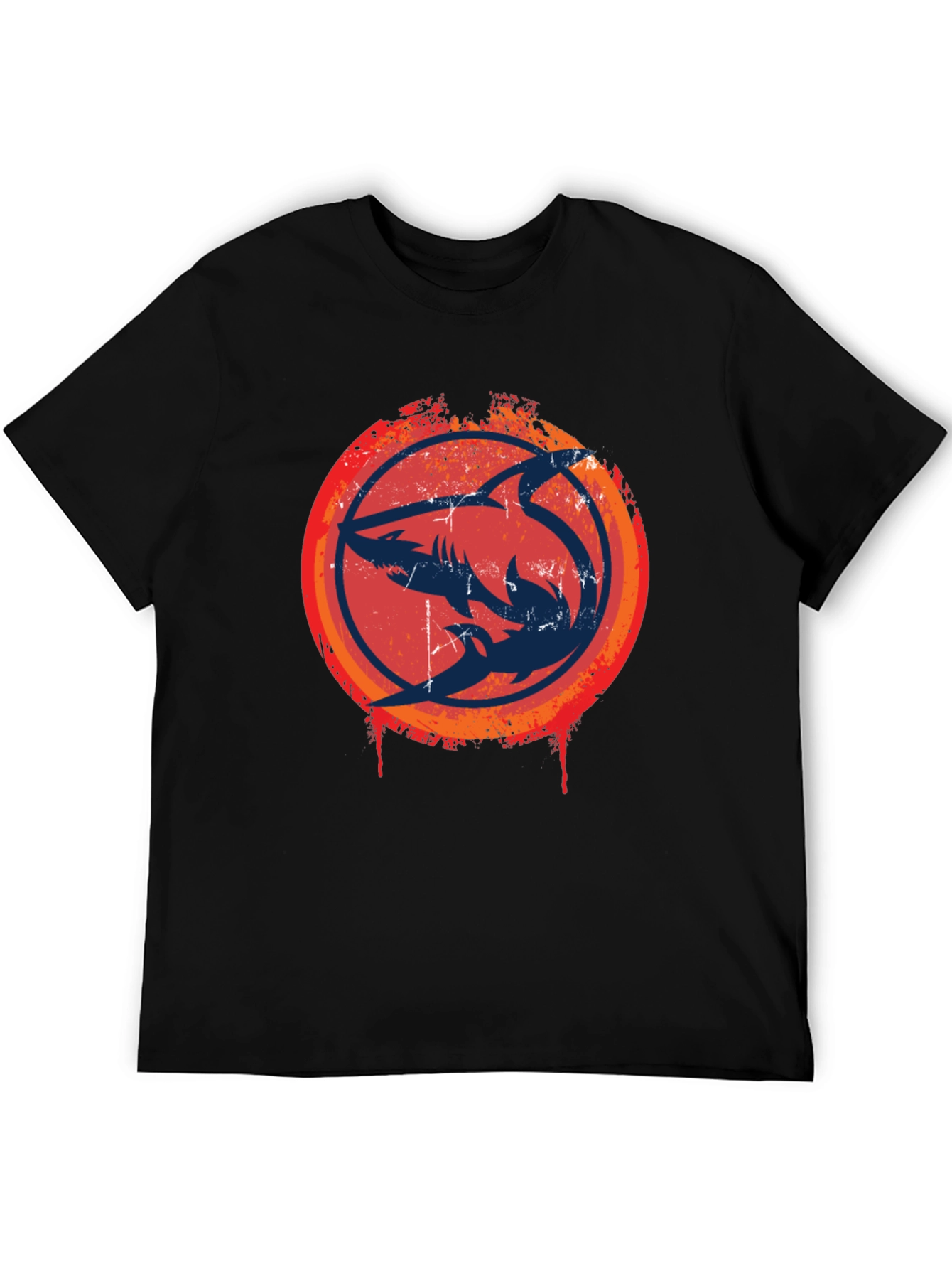 Shark Circle Graphic Tee - Cool Design