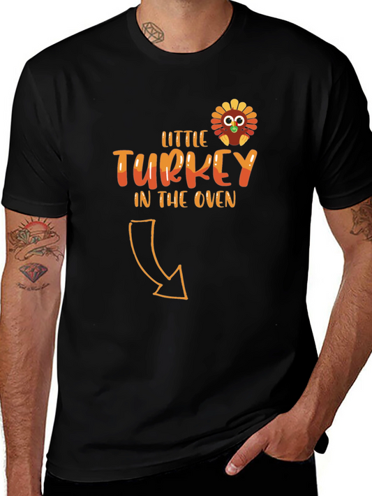 Little Turkey in the Oven Black T-Shirt