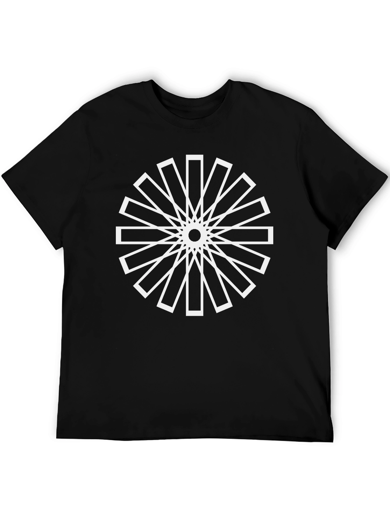Geometric Circle Graphic Tee - Black
