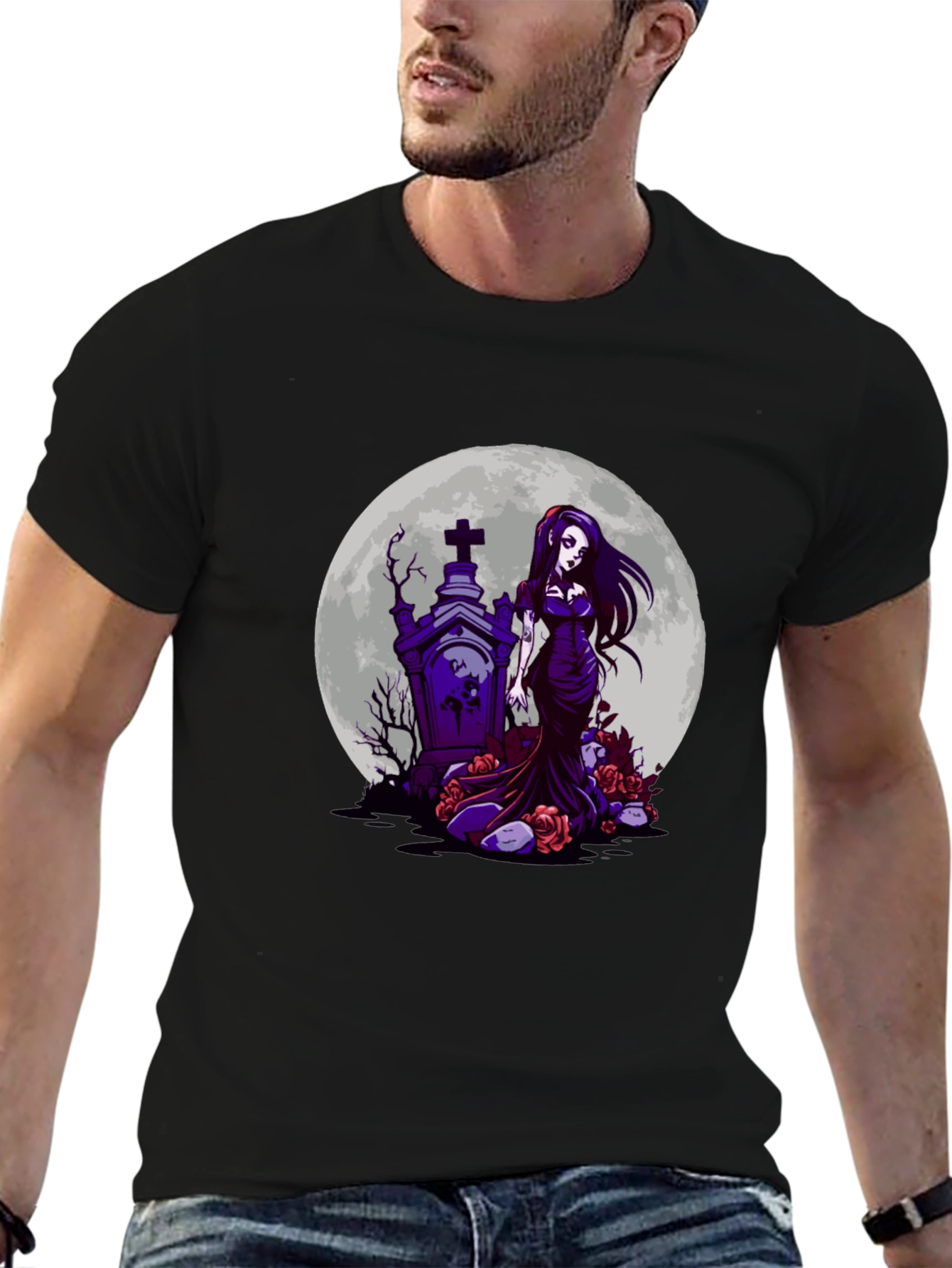 Gothic Graveyard Moon T-Shirt