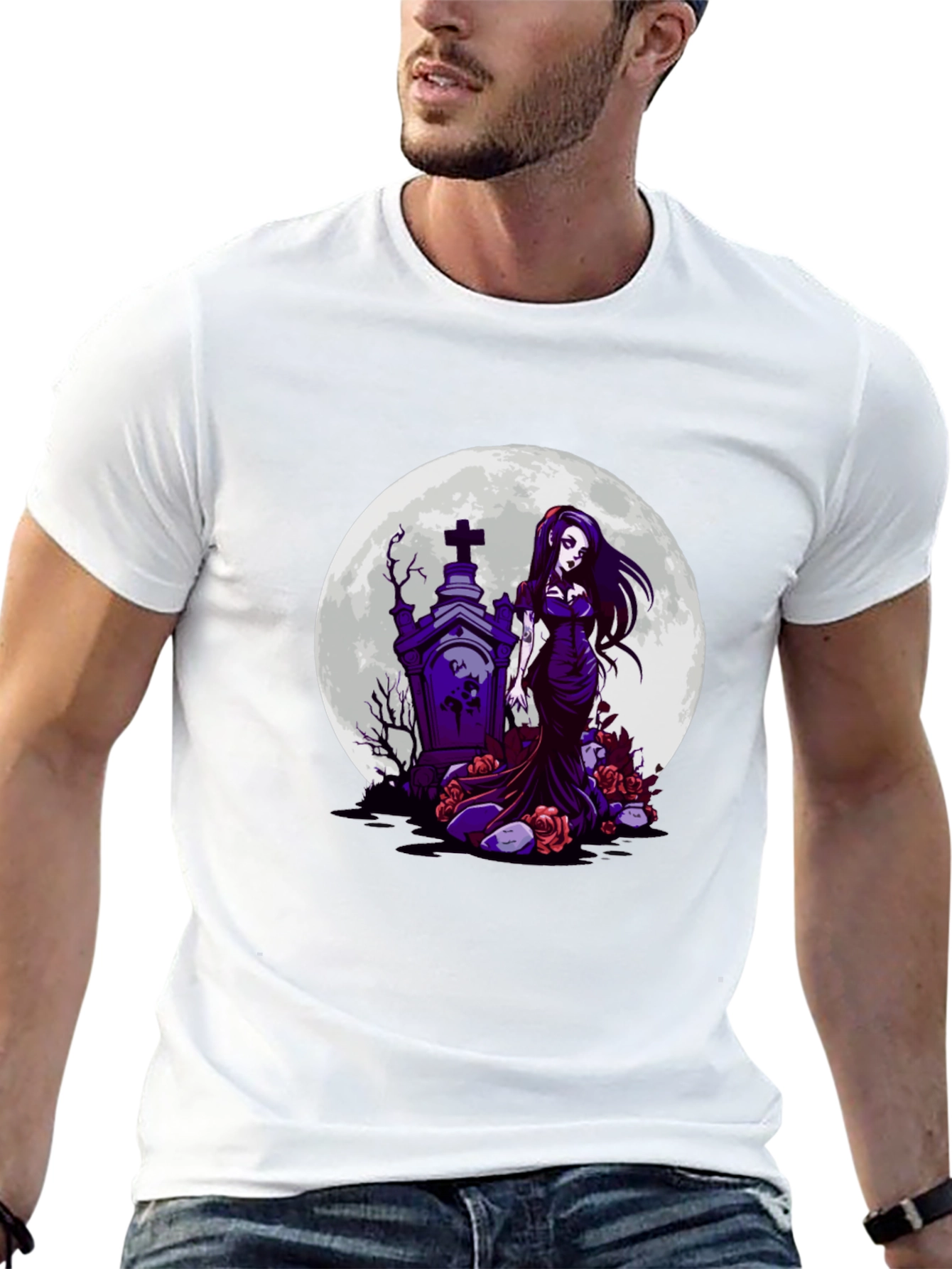 Gothic Graveyard Moon T-Shirt