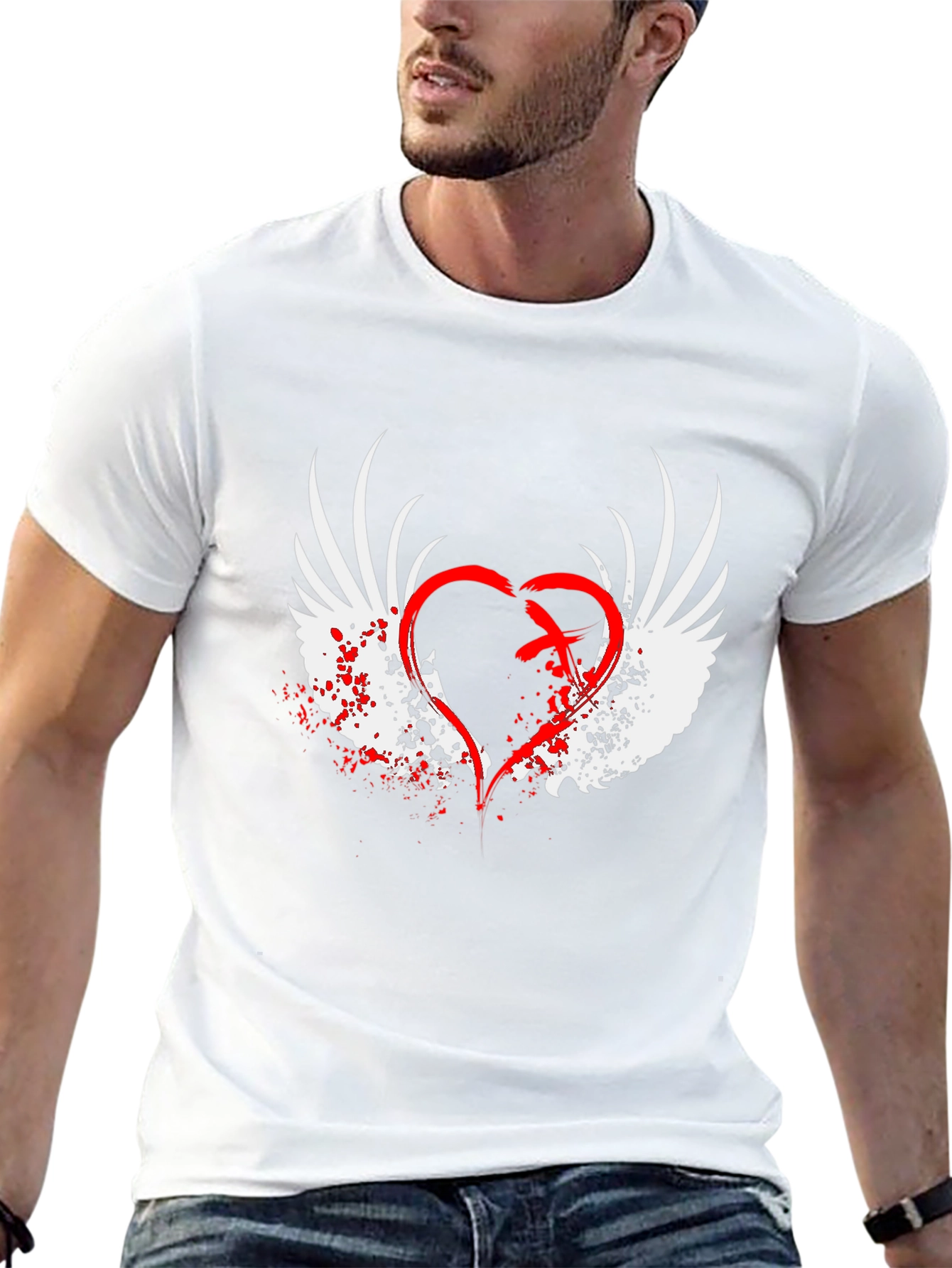 Winged Heart Graphic Black T-Shirt