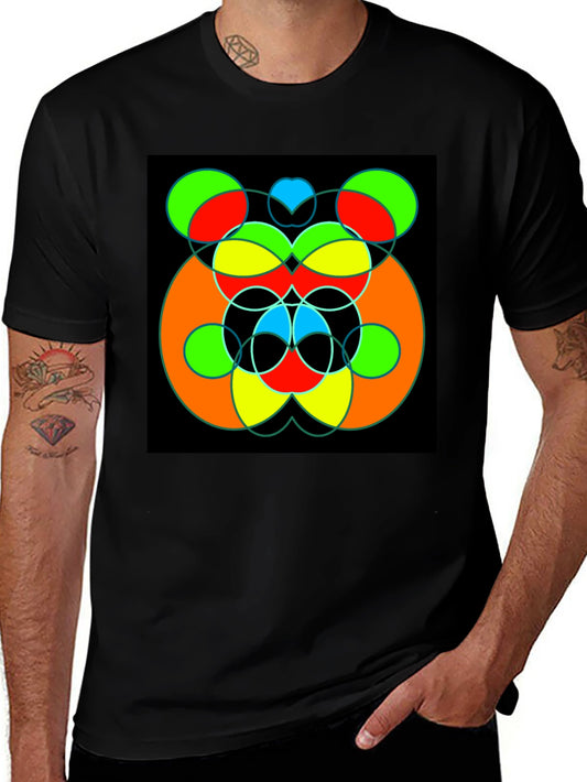 Abstract Geometric Circle Design T-Shirt