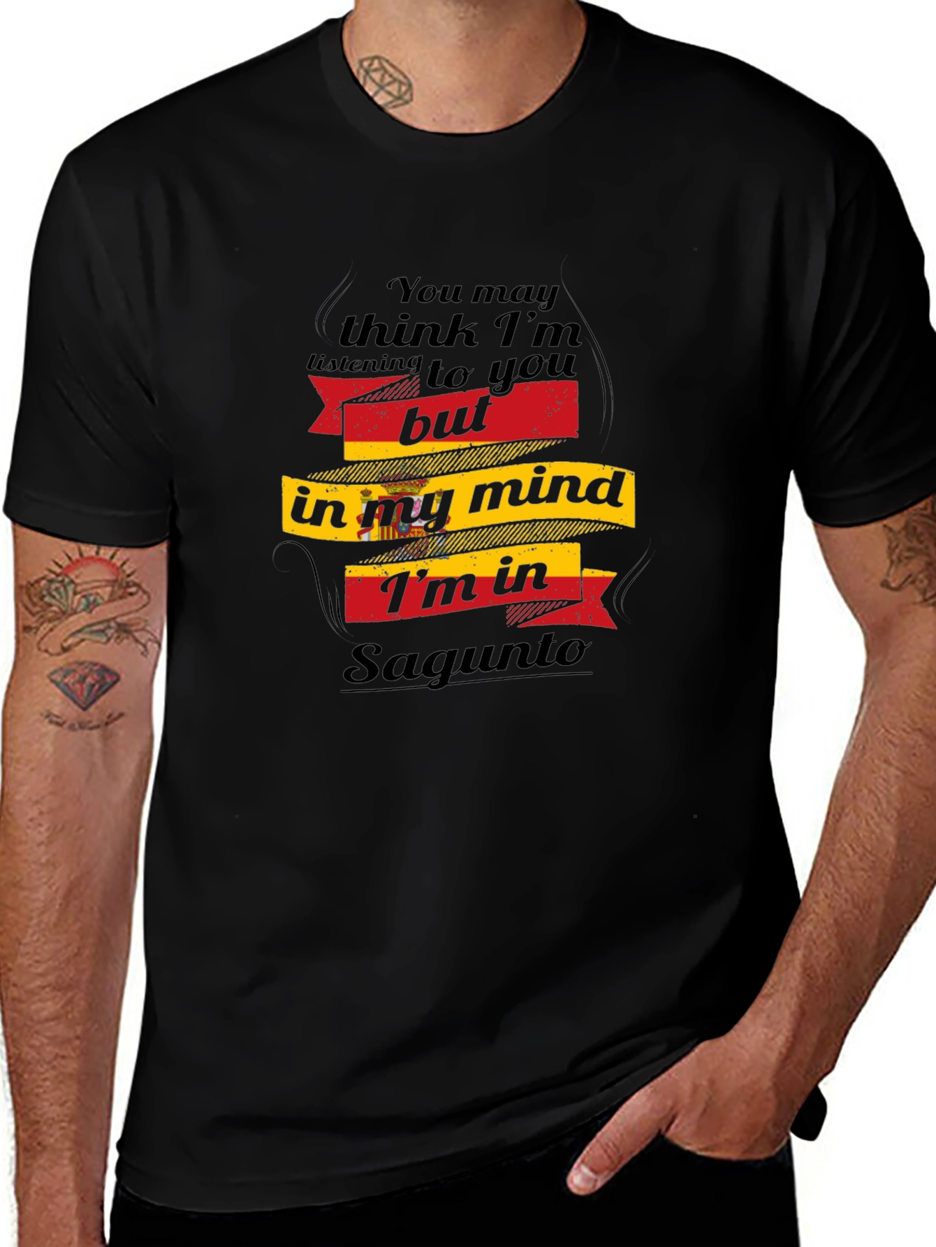 Sagunto Mind T-Shirt - Black Cotton Tee