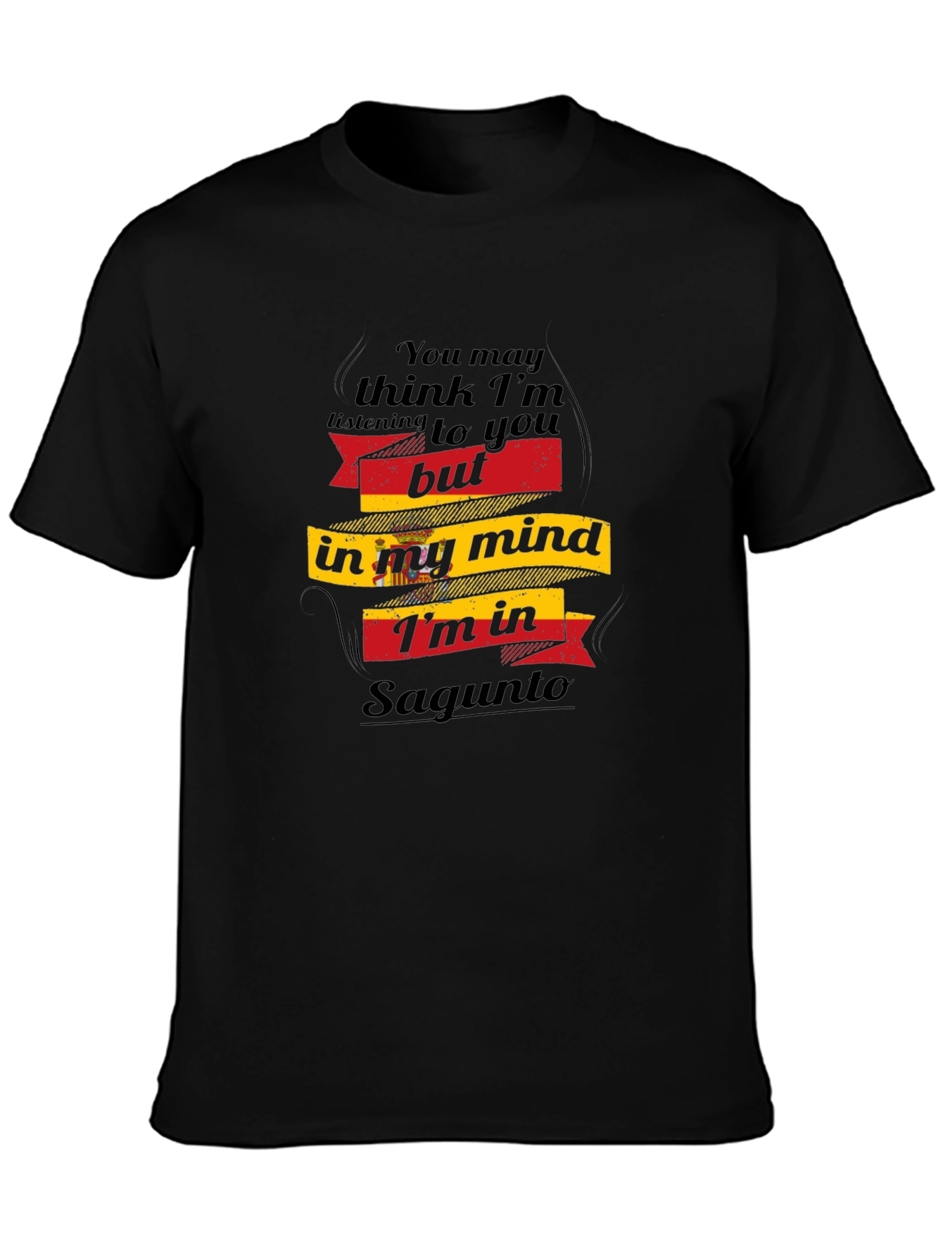 Sagunto Mind T-Shirt - Black Cotton Tee