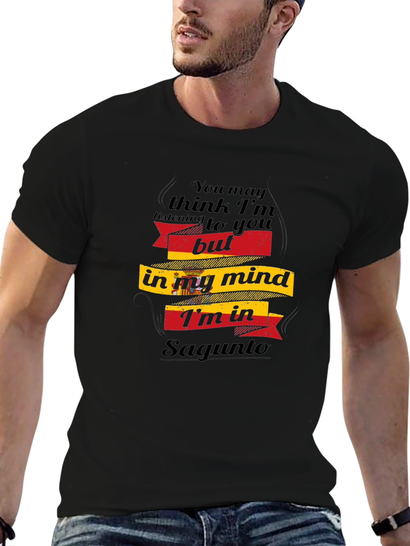 Sagunto Mind T-Shirt - Black Cotton Tee