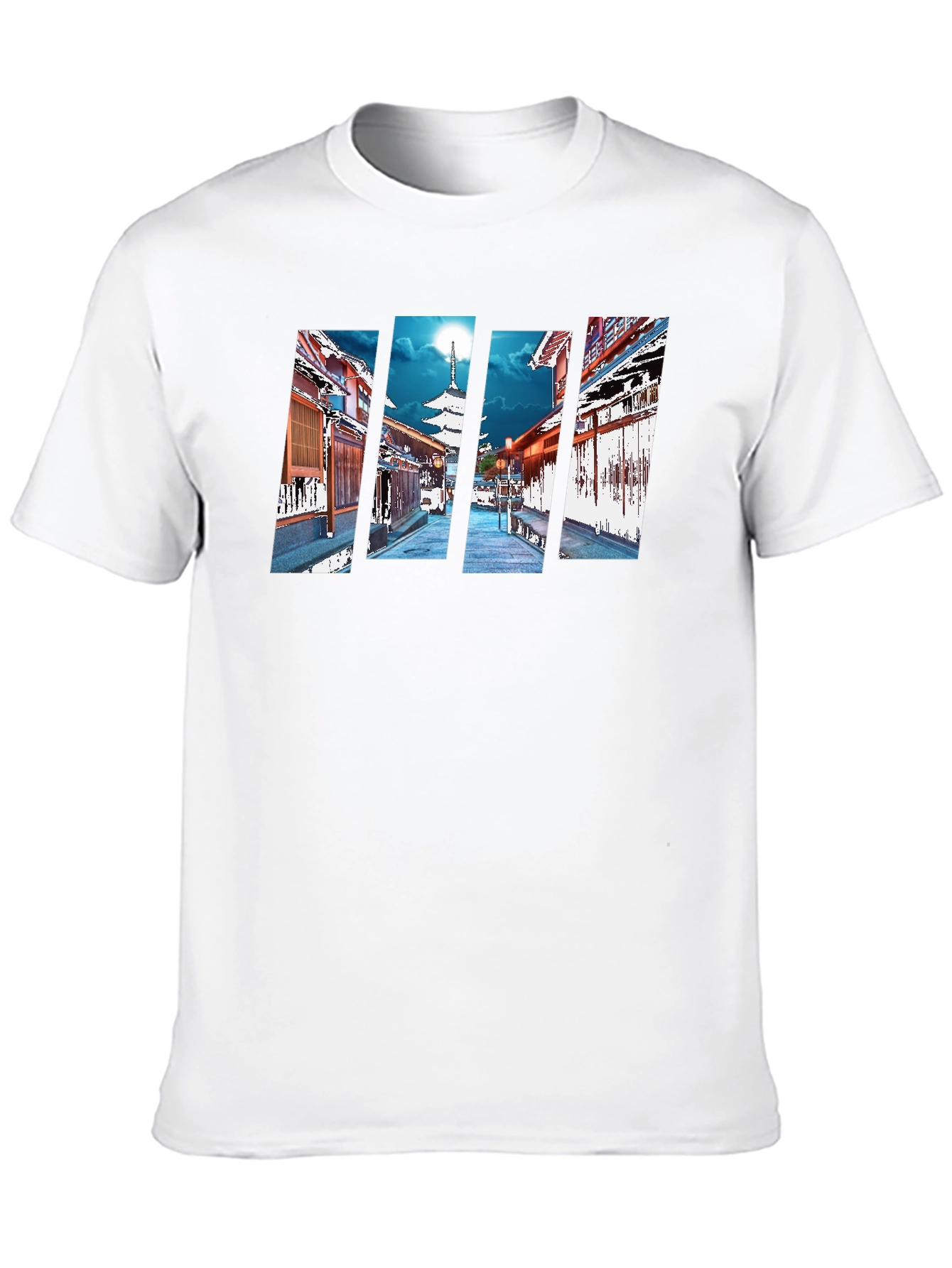 Japanese Pagoda Graphic Black T-Shirt