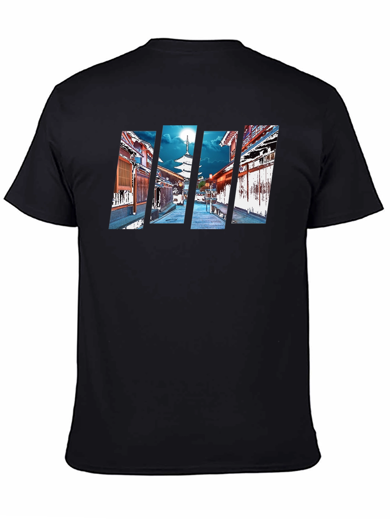 Japanese Pagoda Graphic Black T-Shirt