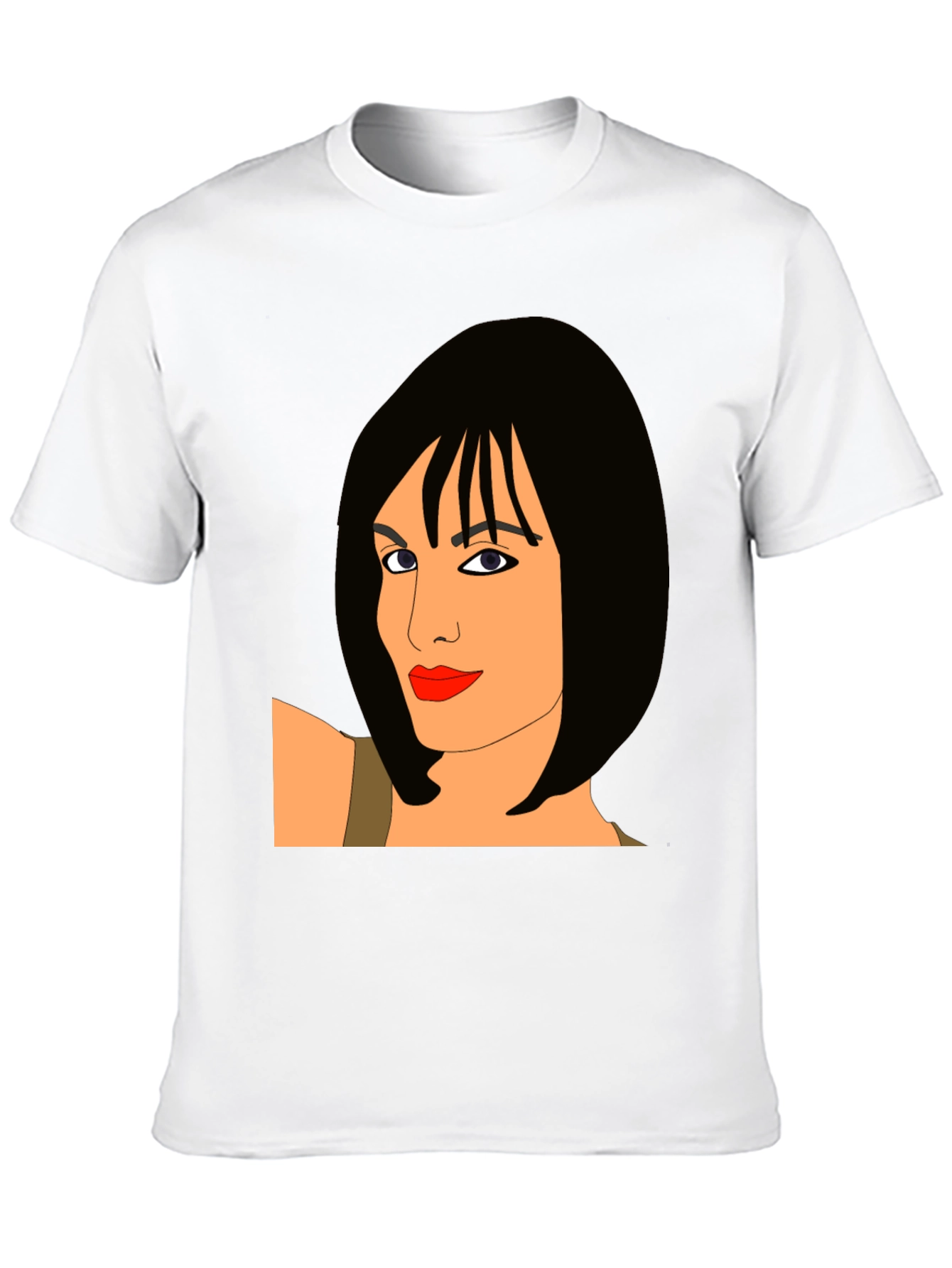 Stylish Black T-Shirt with Graphic Woman Design
