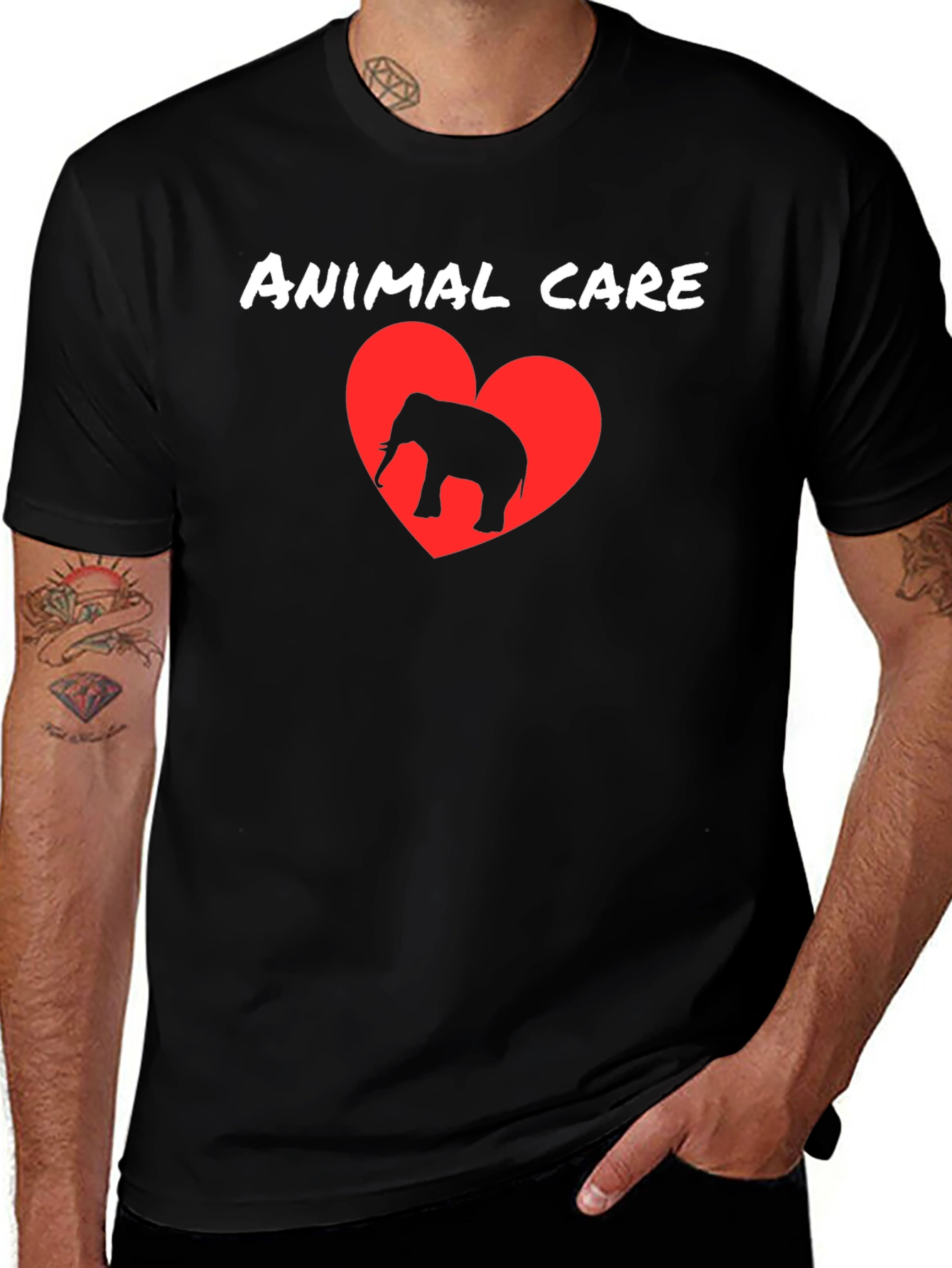 Animal Care Elephant Heart T-Shirt