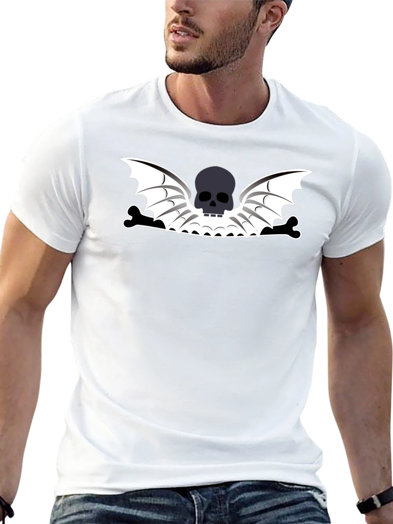 Skull Wings Black T-Shirt - Edgy Graphic Tee