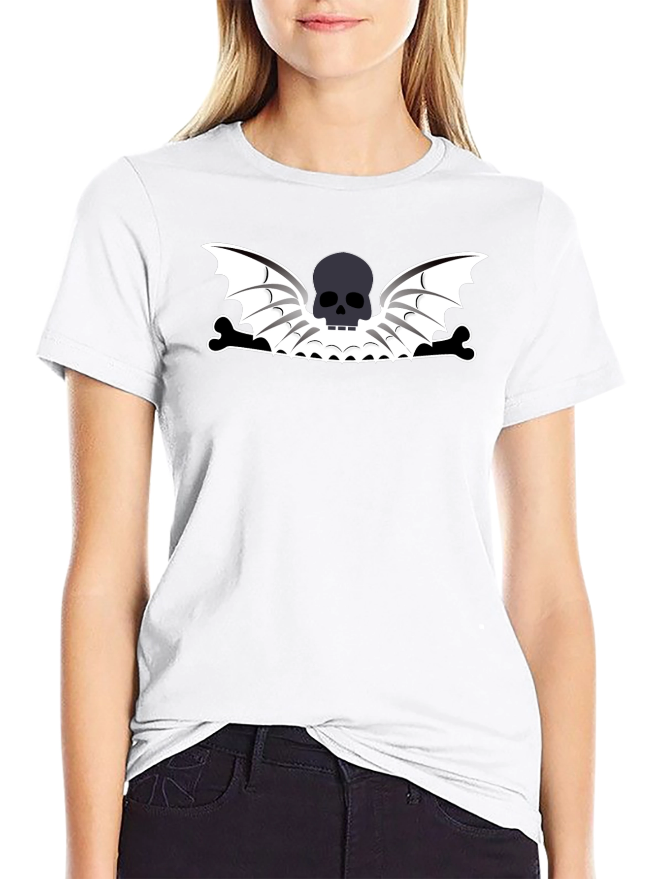 Skull Wings Black T-Shirt - Edgy Graphic Tee