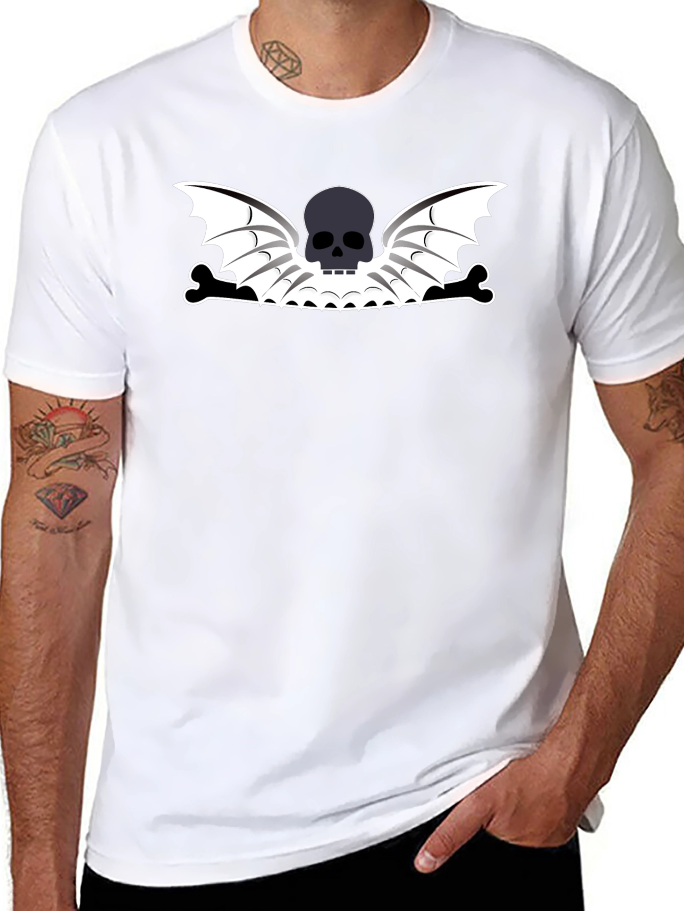 Skull Wings Black T-Shirt - Edgy Graphic Tee