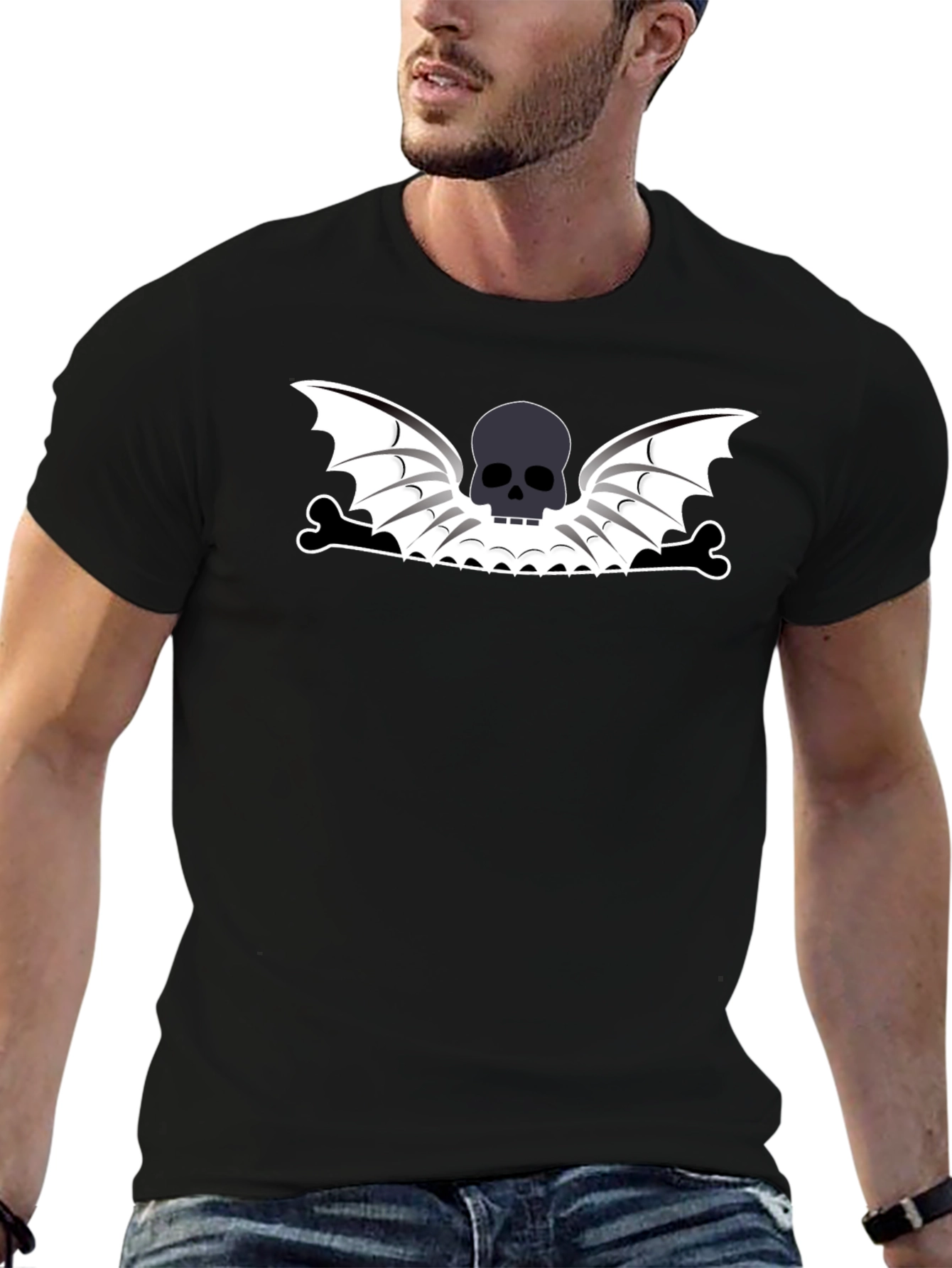 Skull Wings Black T-Shirt - Edgy Graphic Tee
