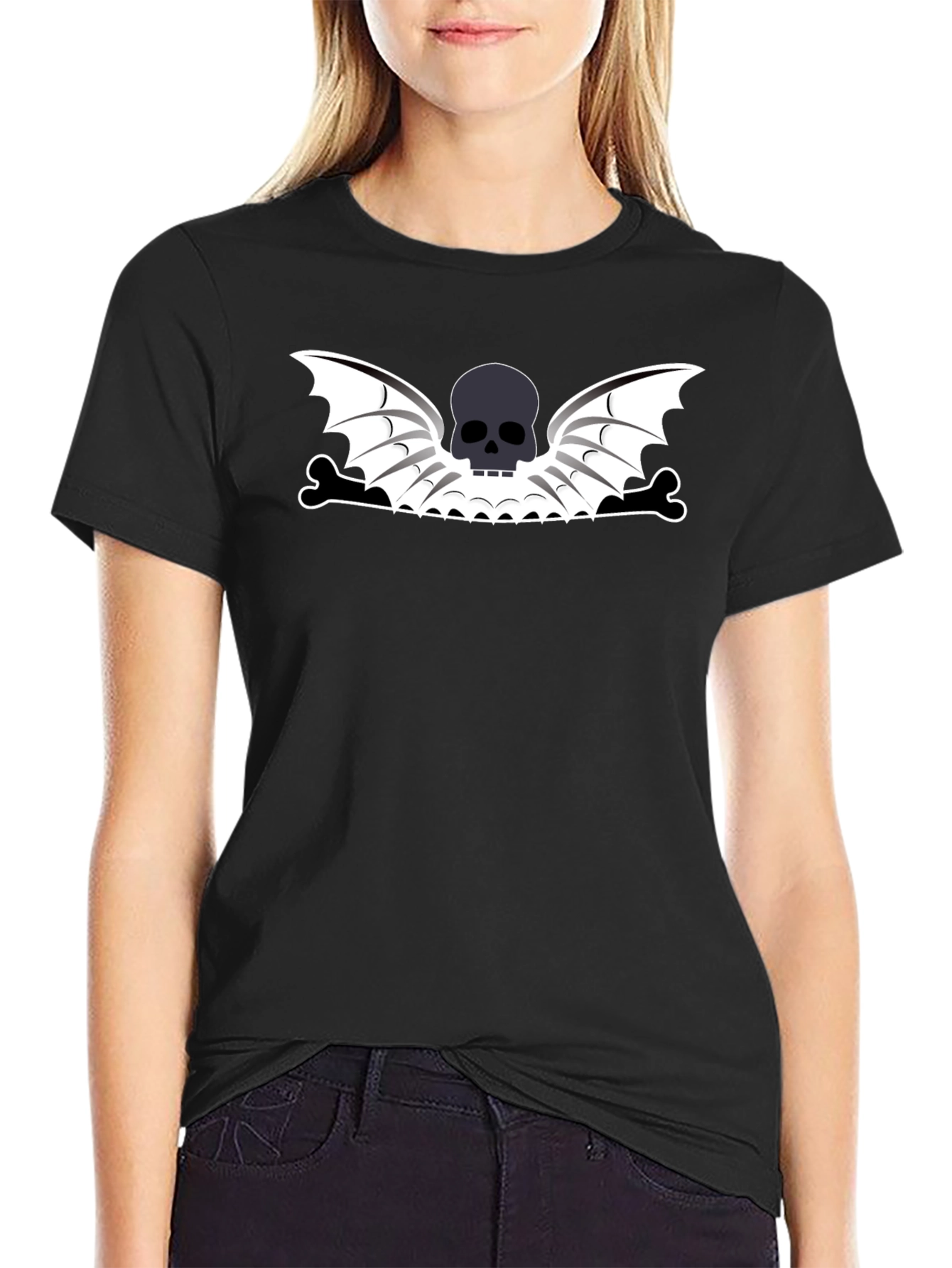 Skull Wings Black T-Shirt - Edgy Graphic Tee