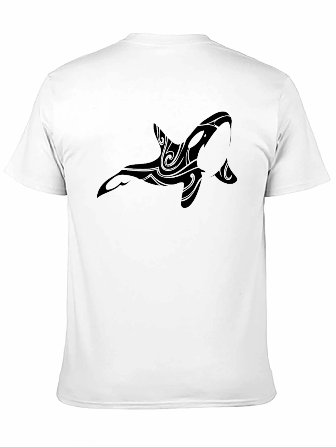 Orca Tribal Design Black T-Shirt