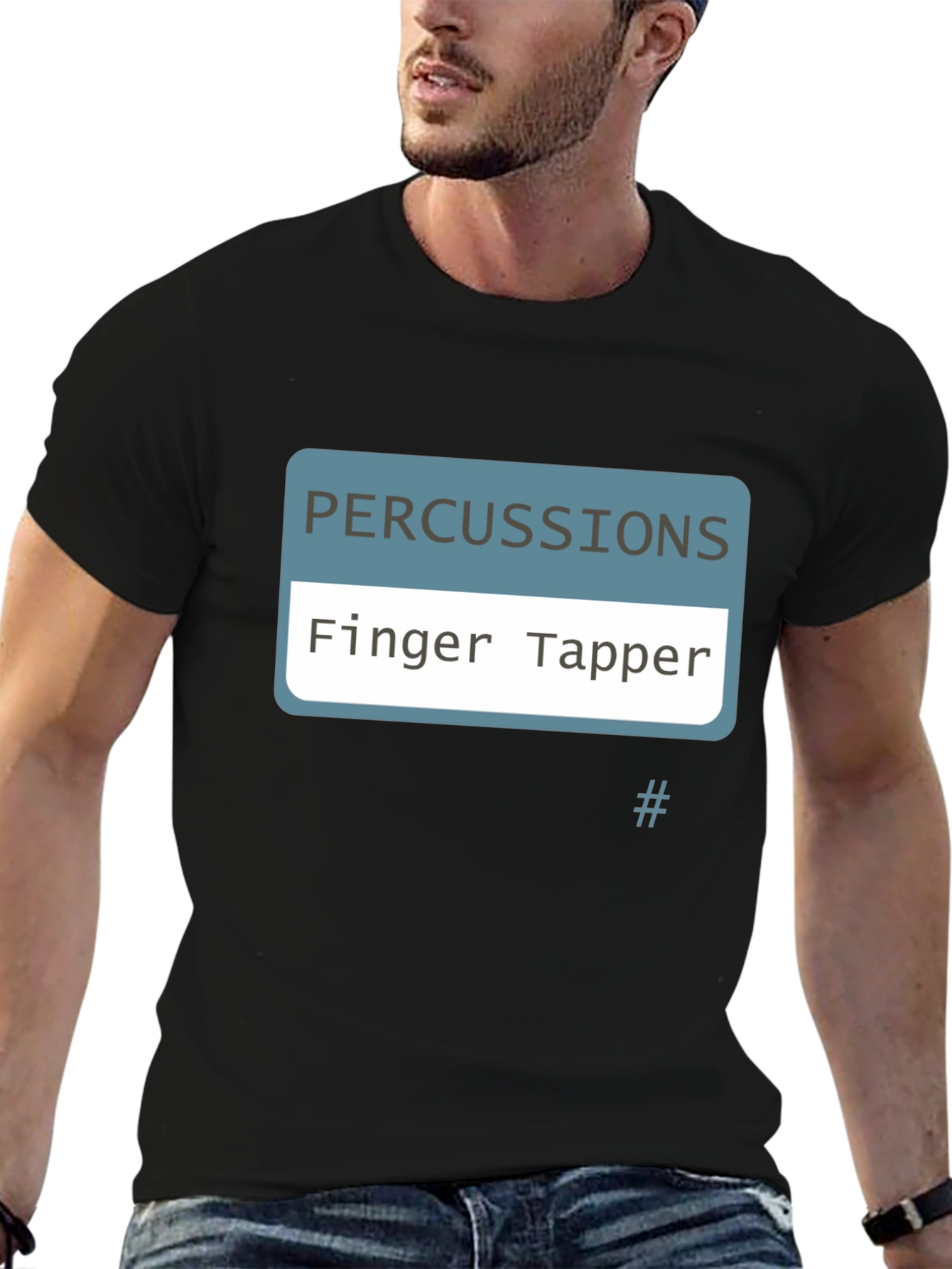 Finger Tapper Percussionist Black T-Shirt