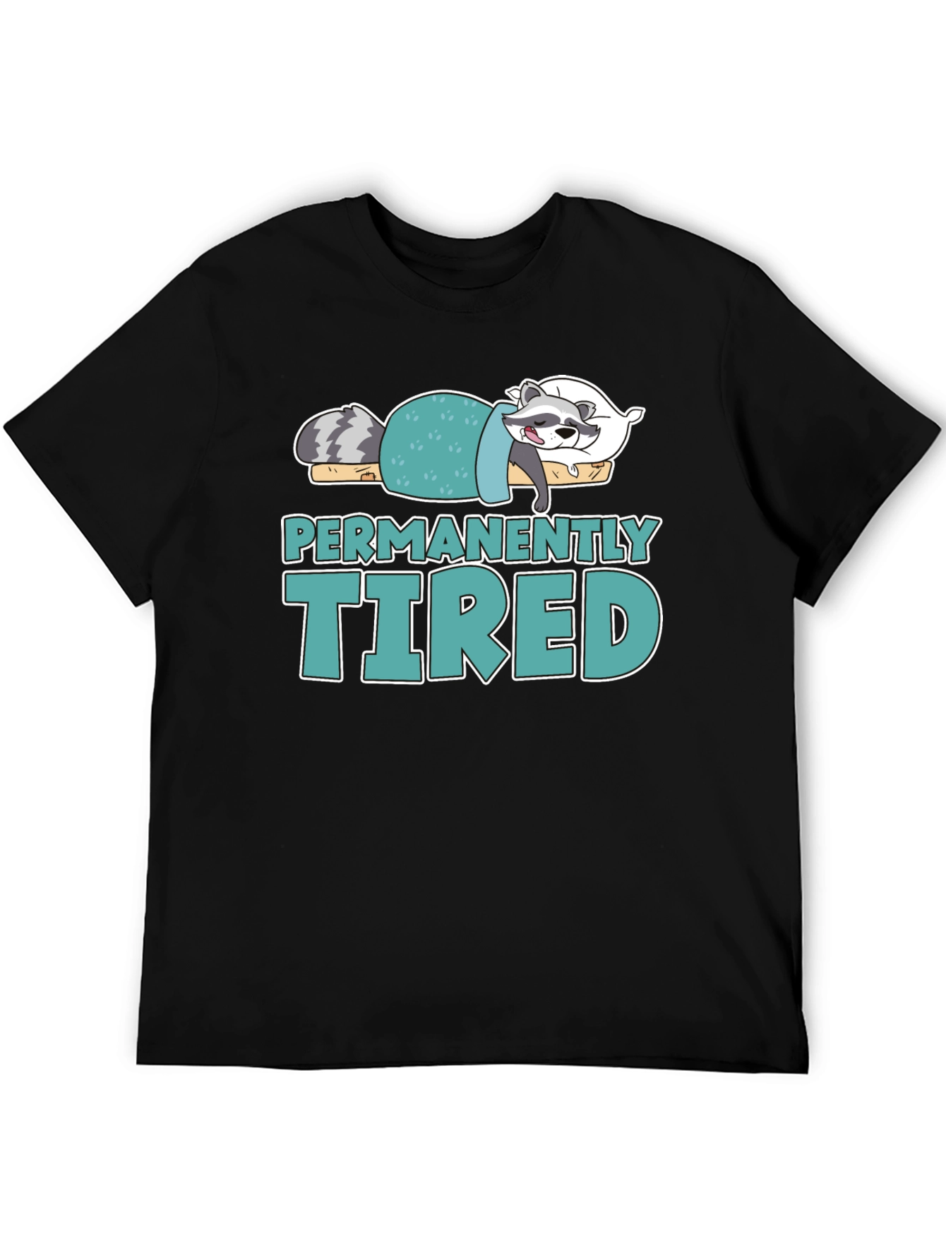 Permanently Tired Raccoon Graphic T-Shirt