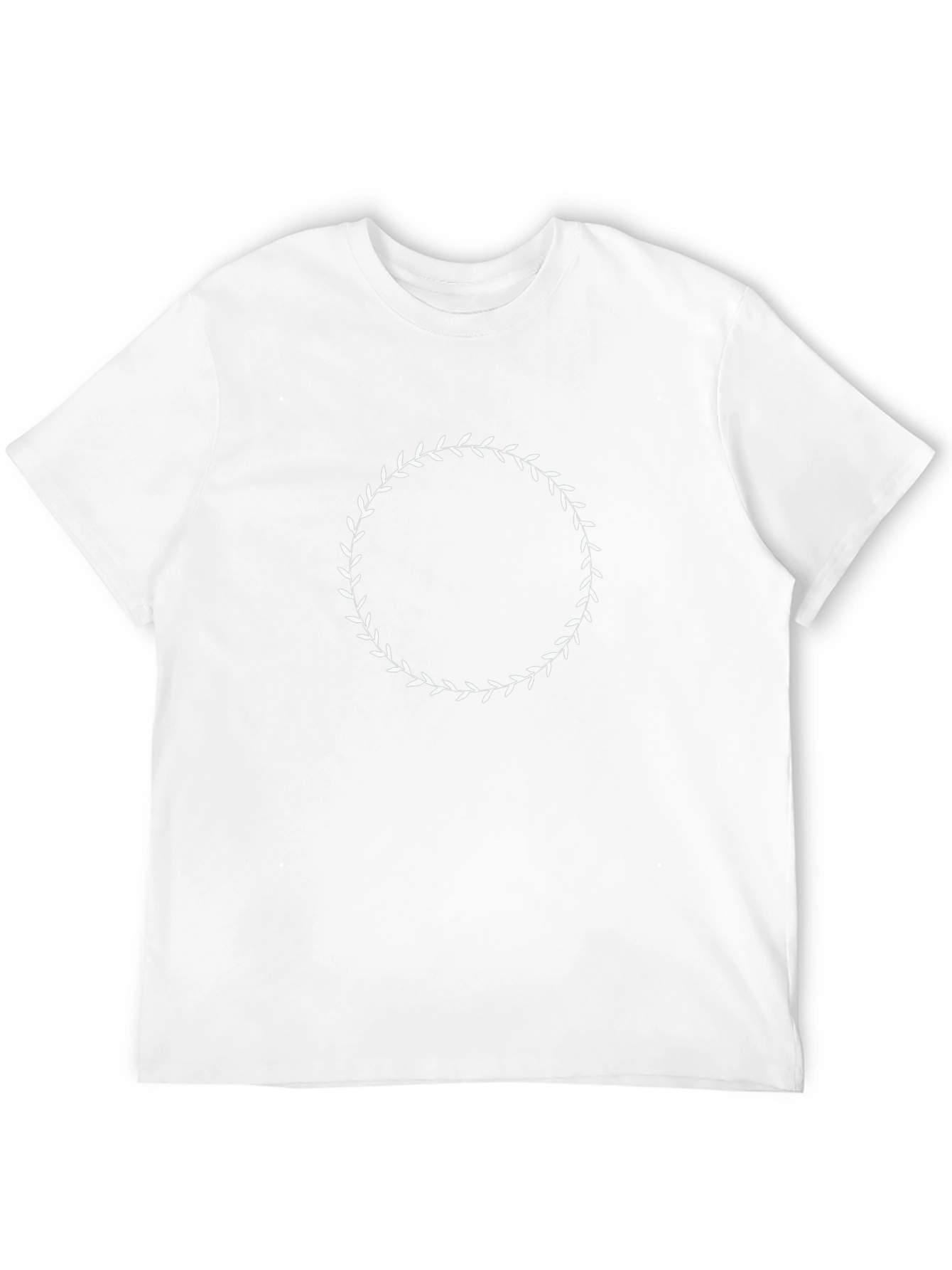 Black T-Shirt with Leaf Circle Graphic