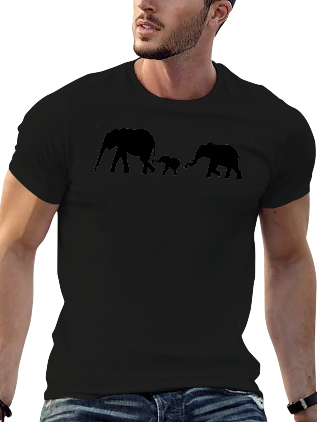 Elephant Family Black T-Shirt