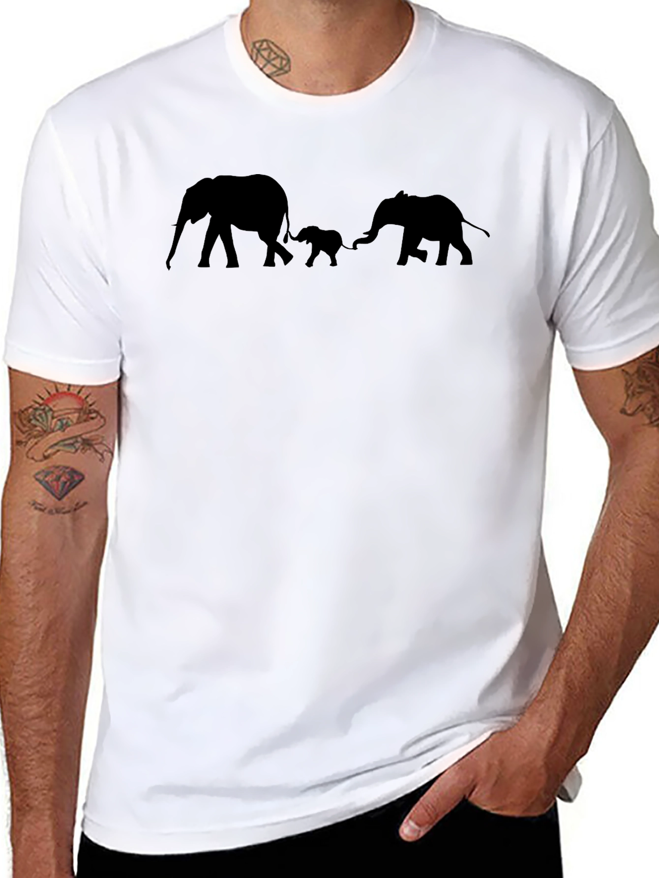 Elephant Family Black T-Shirt