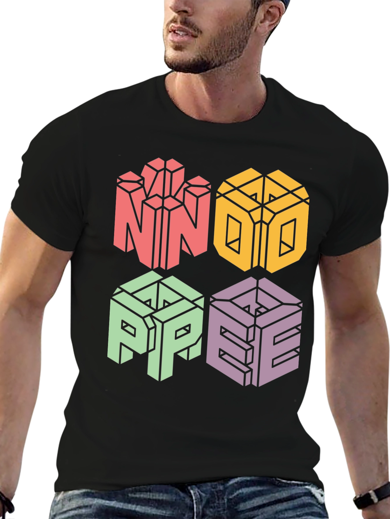Novelty NOPE 3D Graphic Print T-Shirt