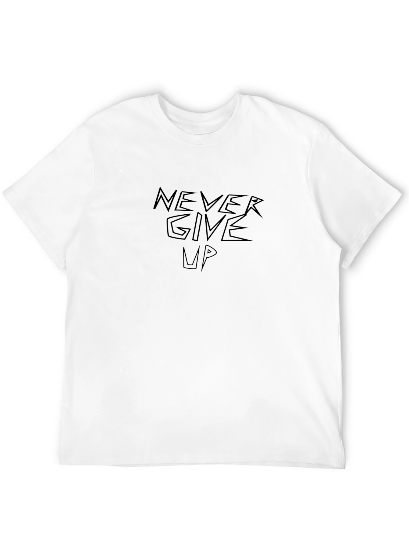 Never Give Up Black T-Shirt - Motivational Apparel