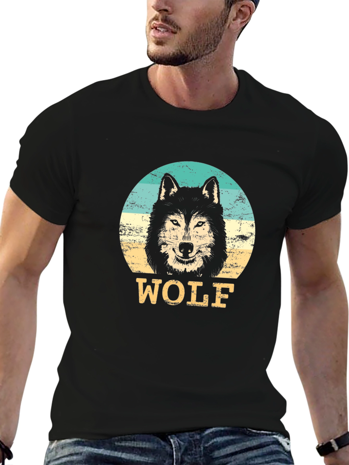 Retro Wolf Graphic T-Shirt