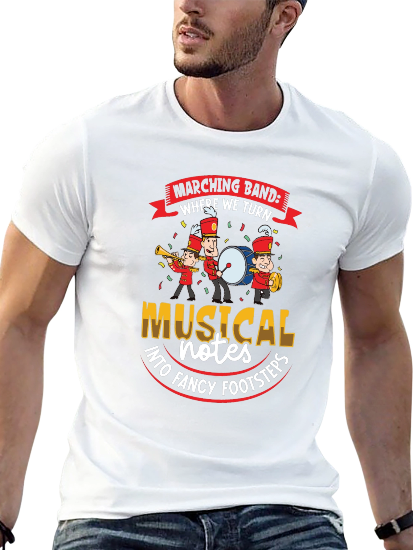 Marching Band Musical Notes T-Shirt