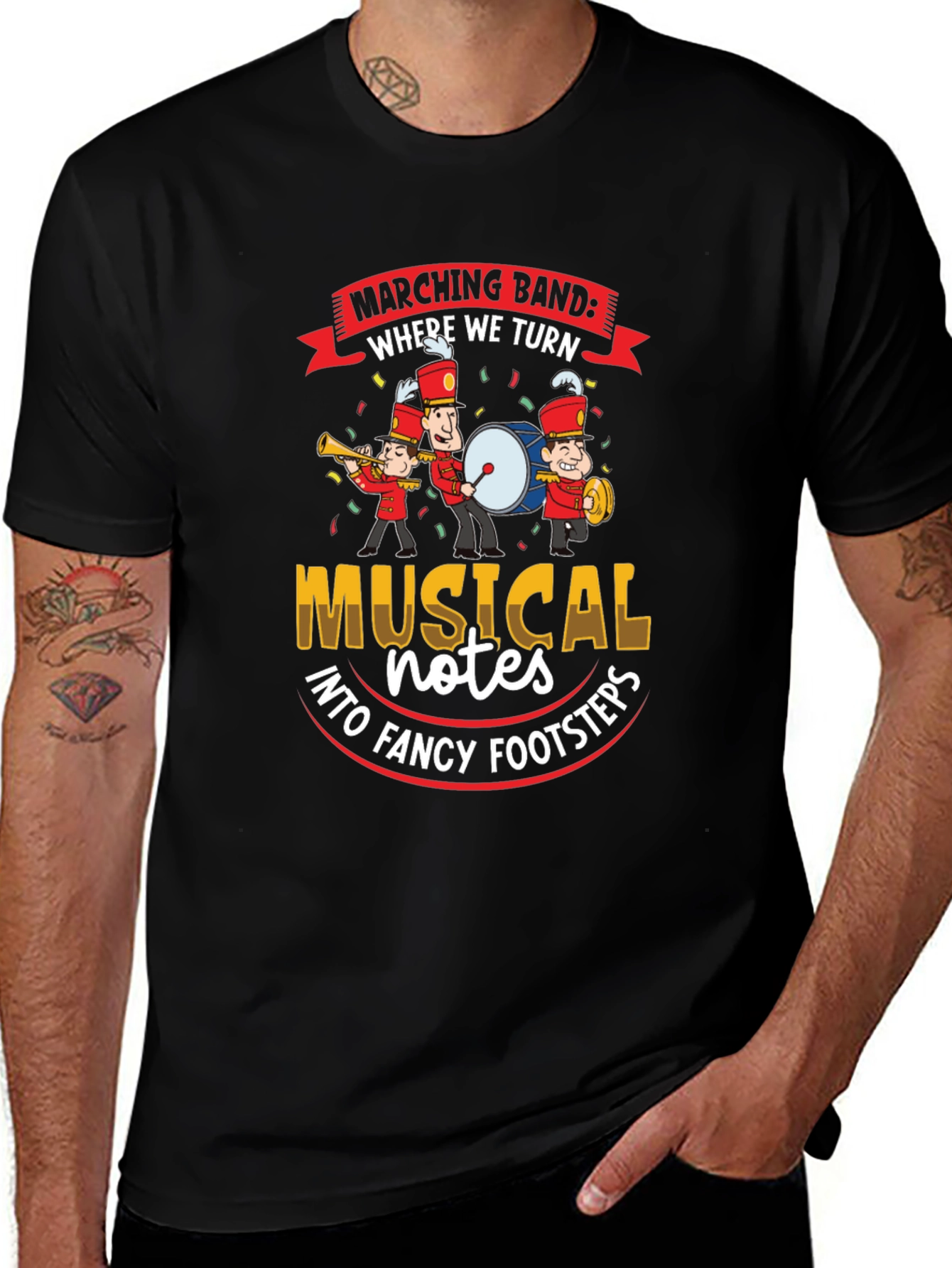 Marching Band Musical Notes T-Shirt