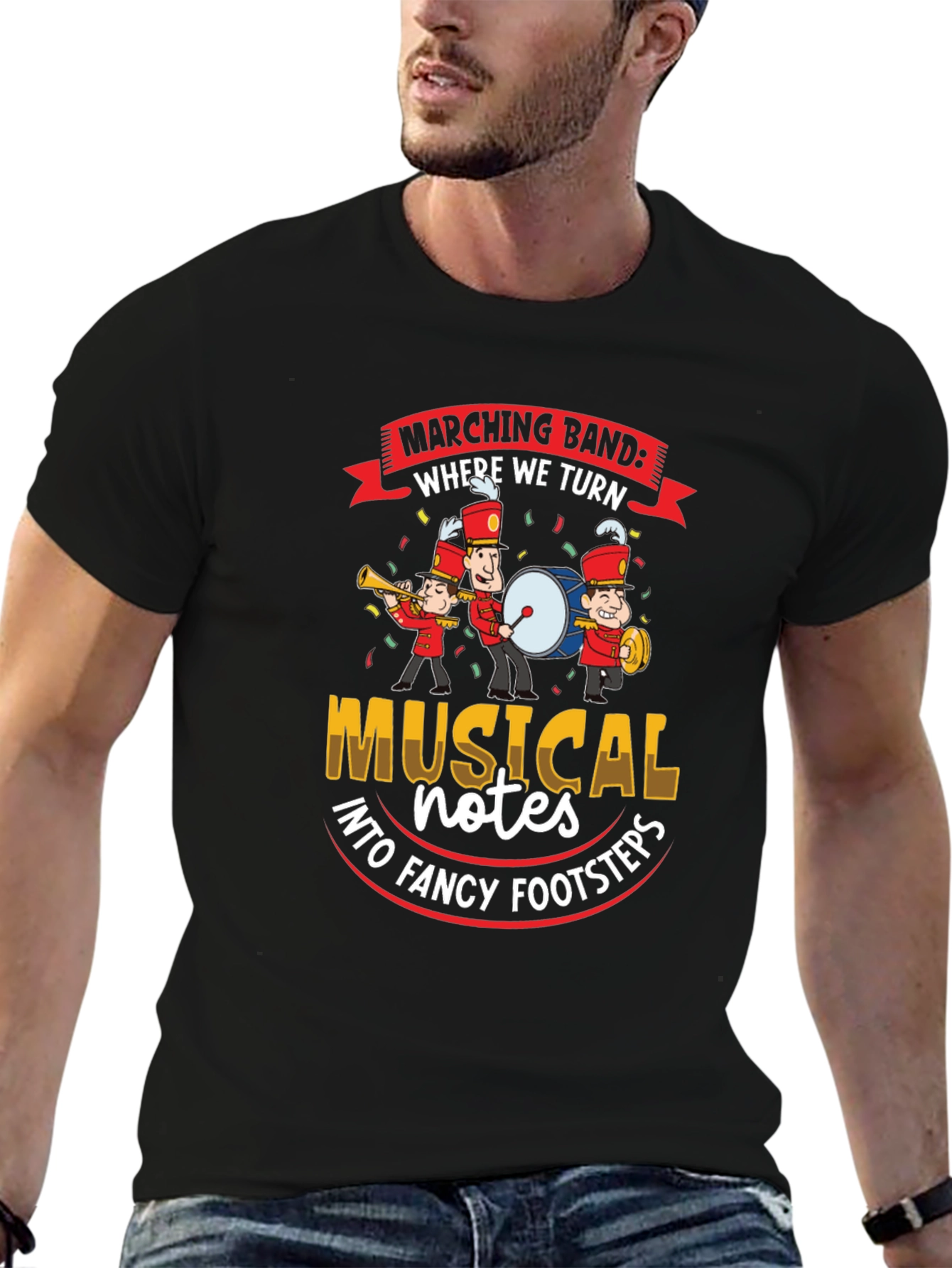 Marching Band Musical Notes T-Shirt